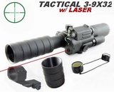 PRO 3-9x32 Mil-Dot Rifle Scope w/ Laser