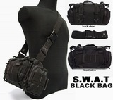 3 Purpose HAND/WAIST/SHOULDER & MOLLE Bag - BLACK A.VER