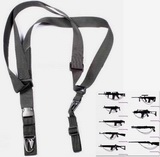 Universal 3-POINT QD Tactical Rifle Sling w/ Metal BLACK