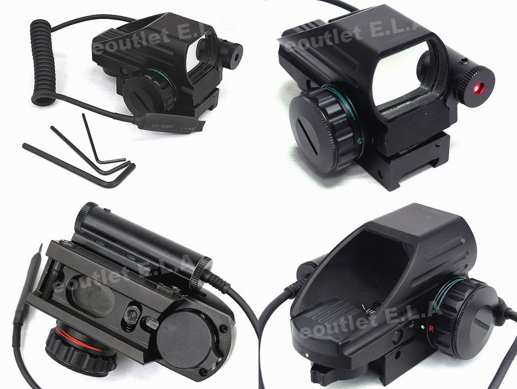 4 Reticle Red/Green Dot Sight Reflex w/ Red Laser