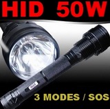 HID 50W 4500LUM SPOTLIGHT Flashlight Torch 3M SOS