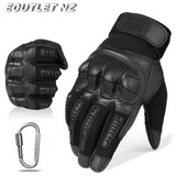 J Tactical Combat Full Finger Gloves w/Knuckles Black
