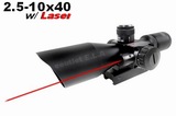 ACCURATE 2.5-10x40 Rifle Scope Mil-Dot w/Red Laser