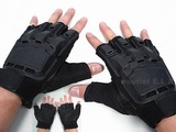 SWAT Half Finger Airsoft Paintball ARMORED Gloves M-XL