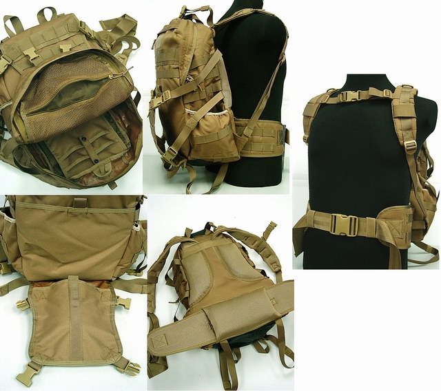 ATTACKER MOLLE Patrol Rifle Gear Tactic Backpack Tan