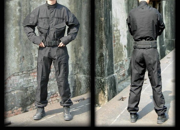 US SWAT BLACK Combat Uniform Set BDU - S
