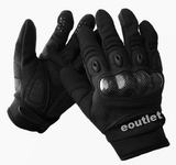 QUALITY! Carbon Knuckle Assault Gloves - MED Black