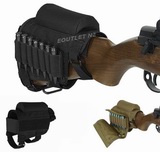 Ambidextrous Tactical Rifle Cheek Rest Riser Pad Ammo Pouch BK