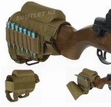 Ambidextrous Tactical Rifle Cheek Rest Riser Pad Ammo Pouch TAN