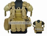 CIRAS Molle Combat Plate Carrier Vest w/S.Pads Tan