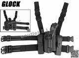Q.R. Level 3 Tactical Holster (Black, RH, Glock) w/Flashlight Sl