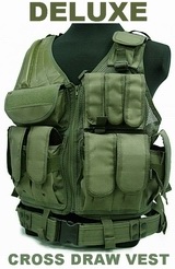 DELUXE Cross Draw Tactical Assault Vest Olive Drab