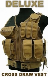DELUXE Cross Draw Tactical Assault Vest TAN