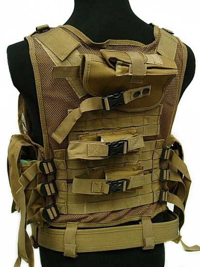 DELUXE Cross Draw Tactical Assault Vest TAN