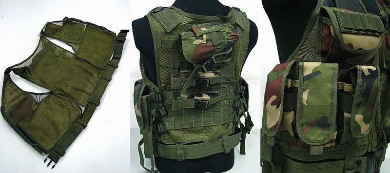 DELUXE Cross Draw Tactical Assault Vest WOODLAND