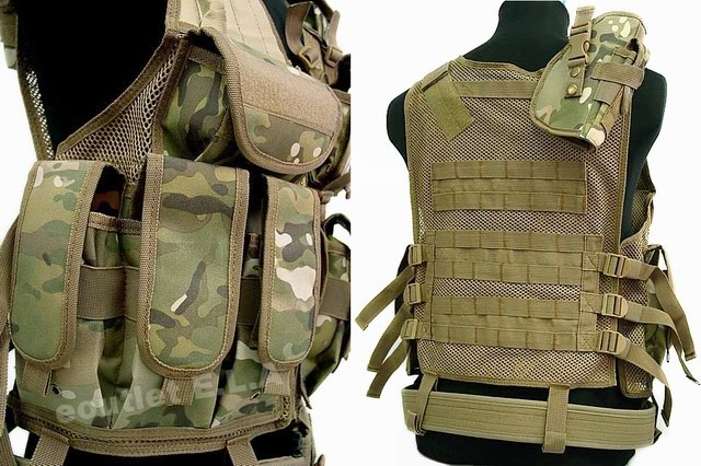 DELUXE Cross Draw Tactical Assault Vest MULTICAM