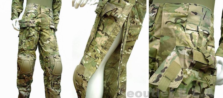 Emerson MULTICAM Combat Uniform Set w/ Pads EXTREME!! (LRG)