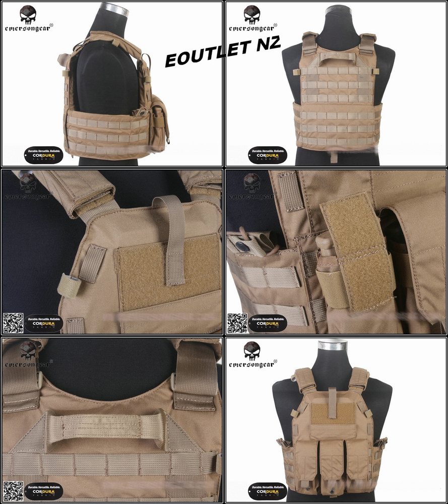 EMERSON 6094K Tactical Plate Carrier Vest CB Coyote Brown