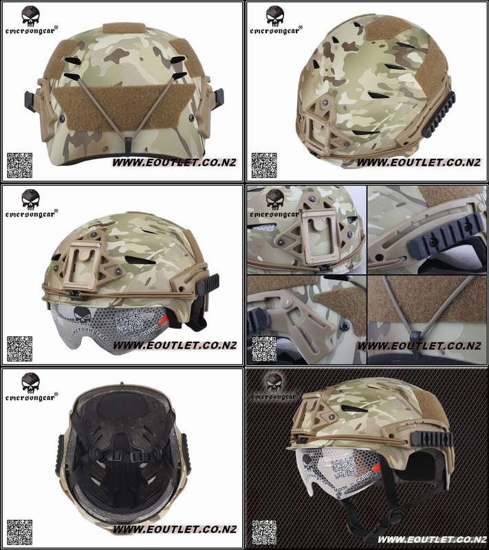 EMERSON EXF BUMP Helmet w/ Flip-Down Visor Navy Seals DE