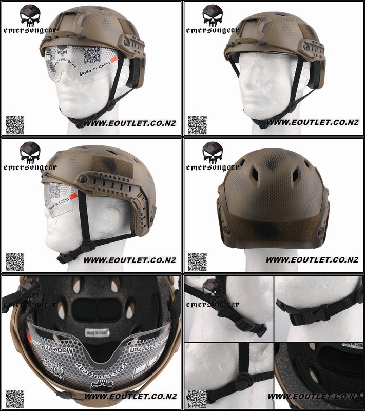 Emerson FAST BJ Airsoft Helmet w/ Visor US NAVY SEALS