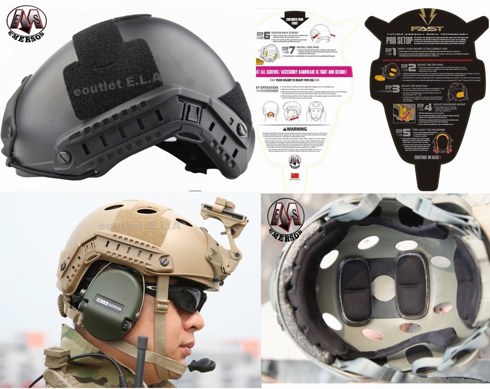 Emerson FAST MH Carbon Ballistic Style Helmet BK