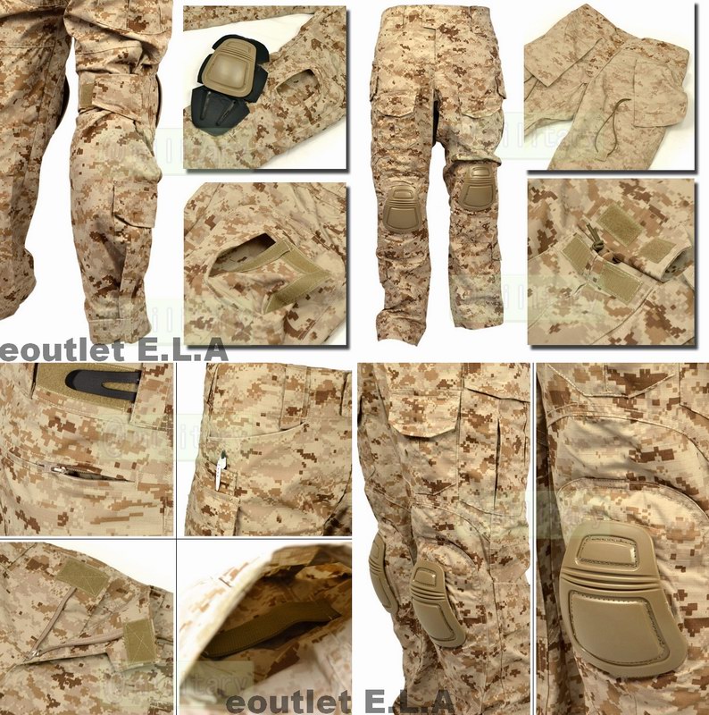 Emerson G3 Tac Combat Pants w/Pads D.DESERT AOR1 S-XXL