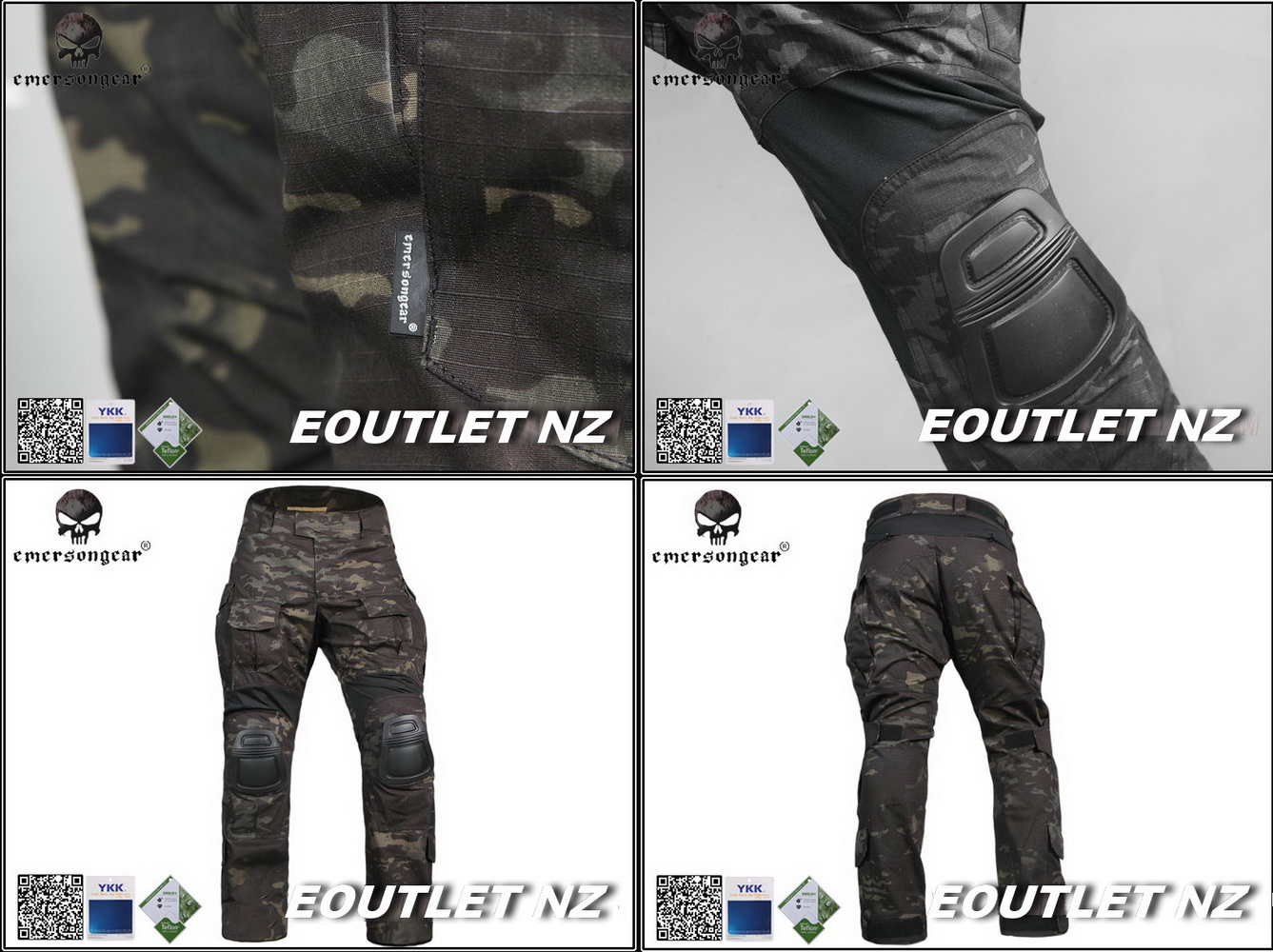 Emerson NEW G3 Tactical Pants w/ Pads (MULTICAM BLACK) S-XXL