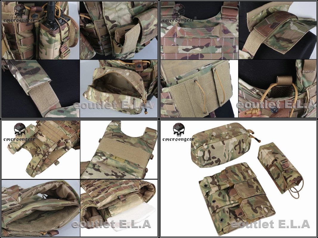EMERSON LBT6094A Style Plate Carrier w/3 Pouch AT-FG