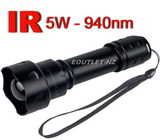5W 4-CORE IR 940nm Zoomable Focus LED Infrared Flashlight Torch
