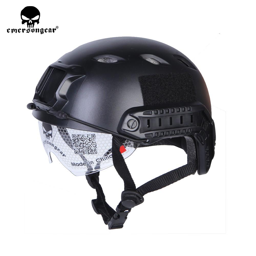 Emerson FAST BJ Airsoft Helmet w/ Visor Black