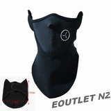 Outdoor Windproof Neoprene Thermal Fleece Half Face Mask Black