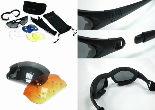 Guarder C4 Polycarbonate Eye Protection Glasses w/ 4 Lens