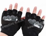 Half Finger Tactical Knuckle Pilot Gloves - Black