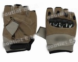 Half Finger Tactical Knuckle Pilot Gloves - Tan