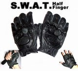 SWAT HALF Finger Supple Leather Combat Gloves OPS S-M