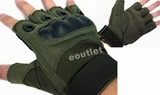 Half Finger Tactical Knuckle Assault Gloves - OD