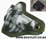 Airsoft Stalker Style Half Mesh Mask Shadow Ghost OD