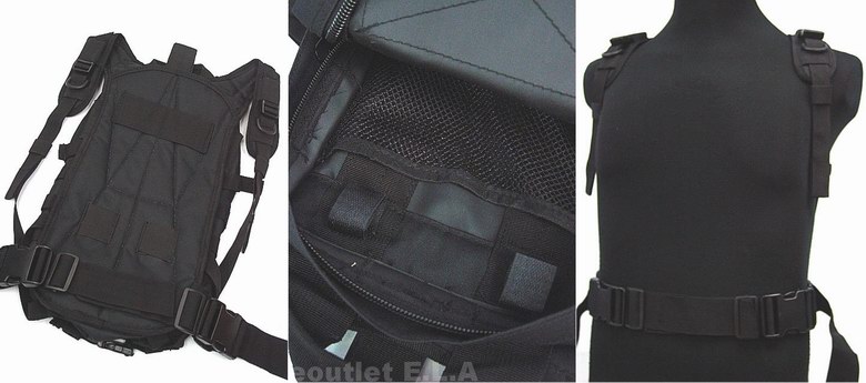 Tactical Utility MOLLE Hydration Water Backpack 1000D Black