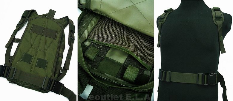 Tactical Utility MOLLE Hydration Water Backpack 1000D OD
