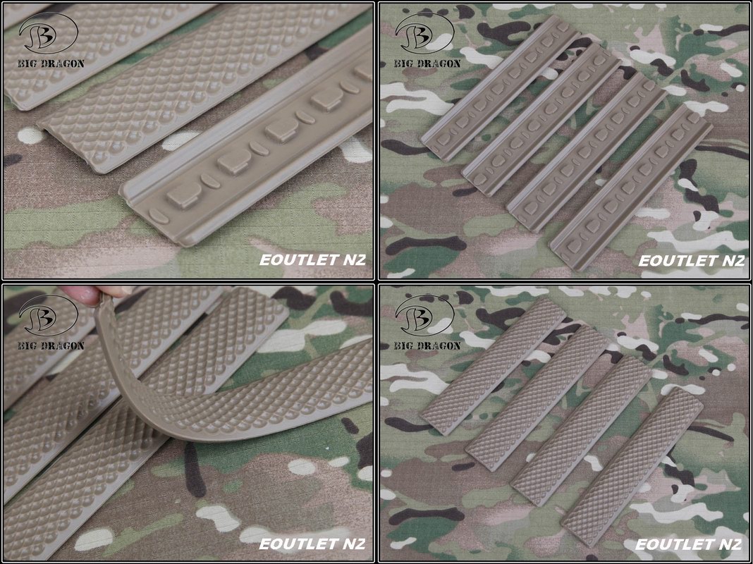KeyMod Tactical Rubber Soft Rail Cover 4PCS DE / TAN
