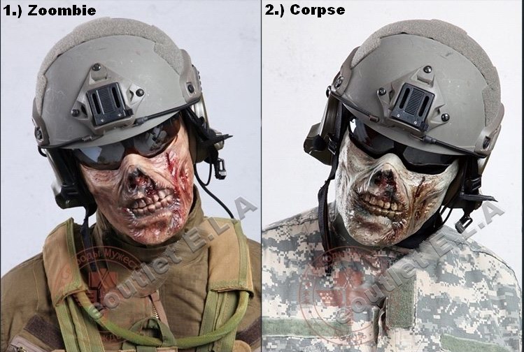 M05 Zombie Evil Chiefs Skull Half Face Mask (Zombie)