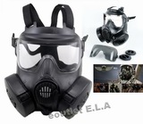 M50 TACTICAL Full Face Gas Mask w/Fan System BK