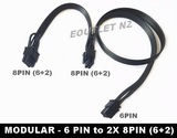 PCIE 6Pin Male to Dual 8Pin(2+6) Male PCI-E GPU Power Cable