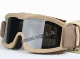 No-fog Military Tactical Goggles w/3 Lens (TAN)