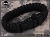 Paracord Survival Emergency Bracelet Black