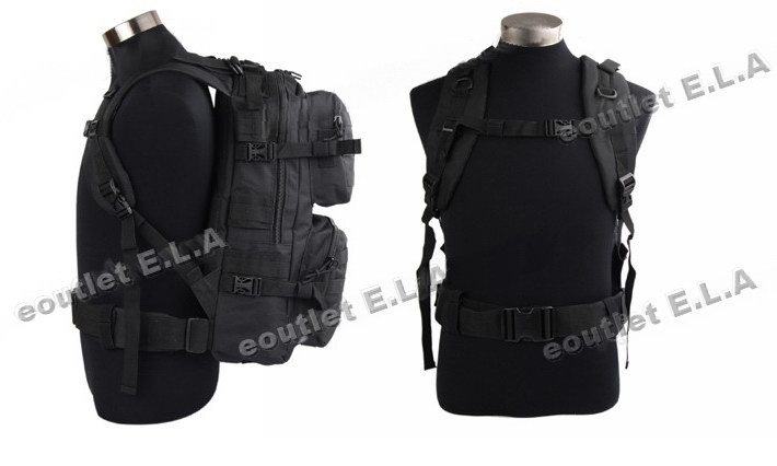Patrol 3-Day MOLLE Tactical Assault Backpack Black