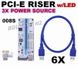 6X DELUXE! VER008S PCI-E Riser Card 3in1 POWER For GPU Mining