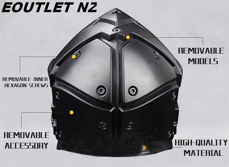 RONIN Style Tactical Deluxe Mask Helmet w/NVG Mount + 5 LENS BK