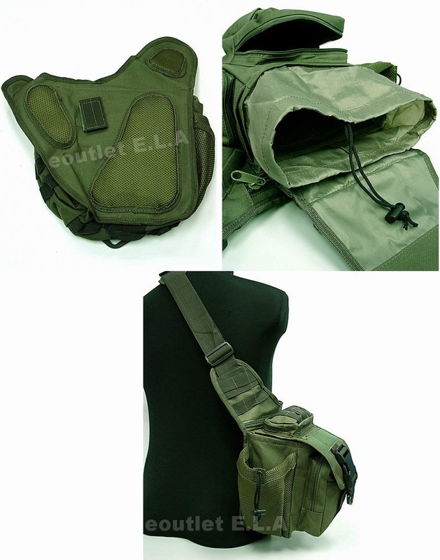 Milspec Shoulder Tactical Jumbo V.Pack Bag OD