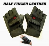 SWAT HALF Finger Supple Leather Combat Gloves 2